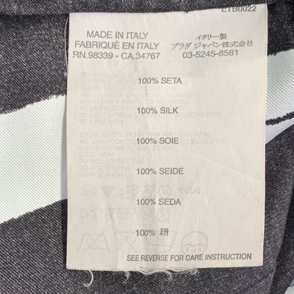 MIU MIU Size 4 Black Light Blue Silk Stripe Cowl Collar Dress - Picture 8 of 9